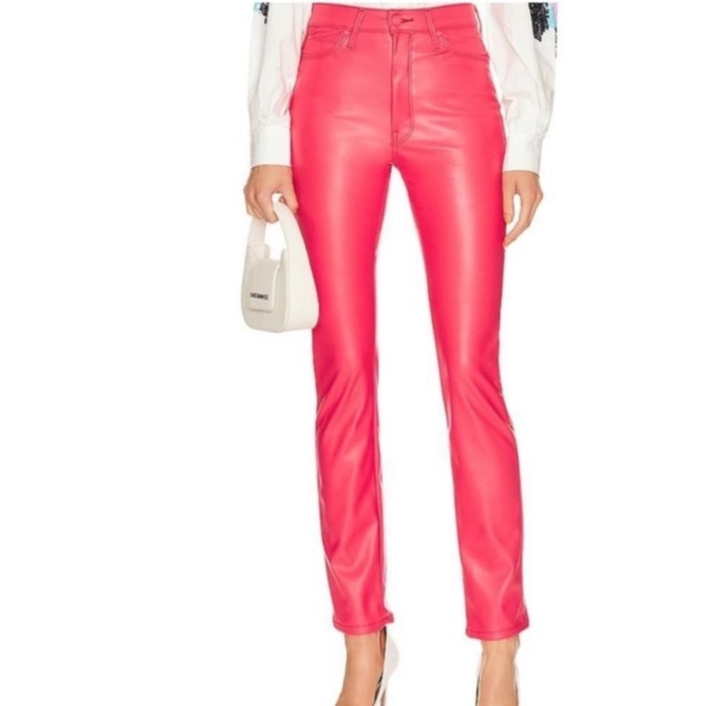 MOTHER Women's Vivid Pink Straight Leg Jeans